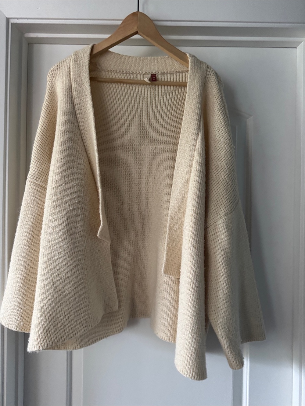 Pilcro Cream Open-Front Draped Cardigan One Size M-L-XL